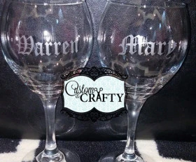 Name/ Etched Wine Glass