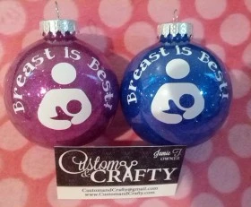 Breastfeeding Ornament- You pick colors & which BF logo you’d like to use! (add date on back)