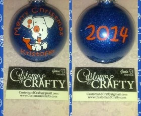 Mermaid Puppy TV inspired glitter ornament