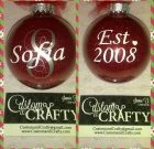 Initial/Last name-Established Glitter Ornament (you pick colors)