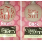 Monogram glitter ornament (you pick colors)