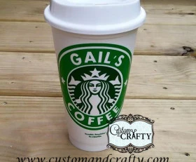Personalized Coffee Cup DECAL only