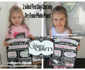 First/Last Day of School Photo Prop – Double sided Dry Erase Foam Board